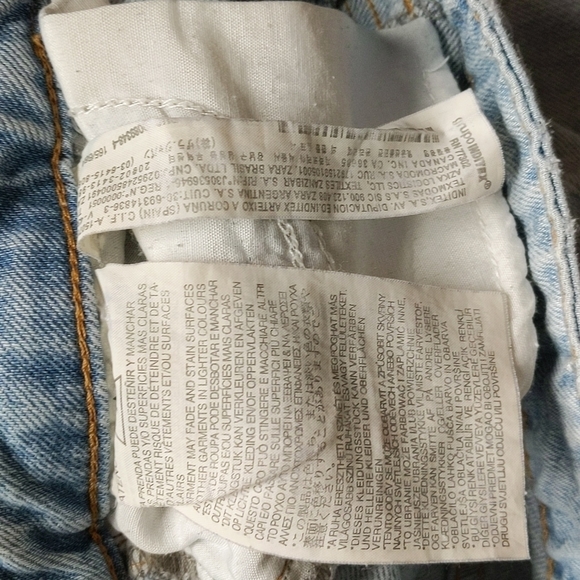 Zara light wash frayed tassel hem ankle cropped jeans - Picture 8 of 8